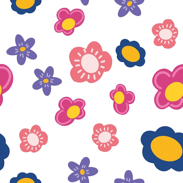 Flowers seamless pattern Scandinavian style background