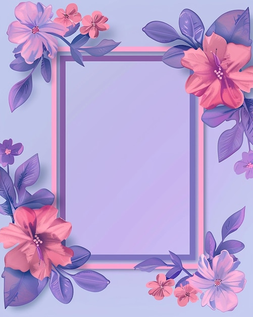 Flowers in Style on Purple and Pink Photo Frame