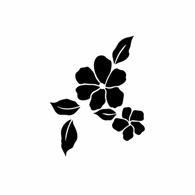 Flowers Symbol Logo Tattoo Design Stencil Vector Illustration