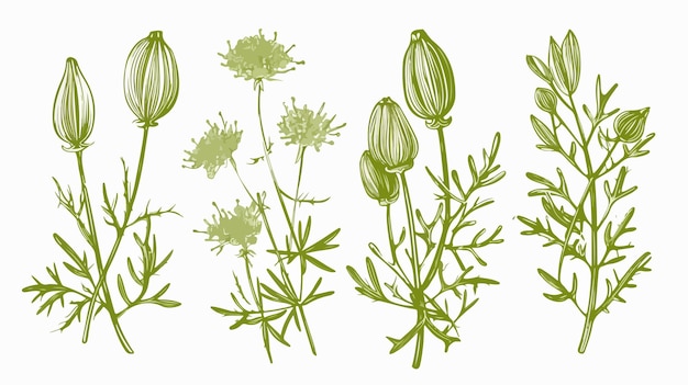 Vector flowers that are green and white are available in my collection