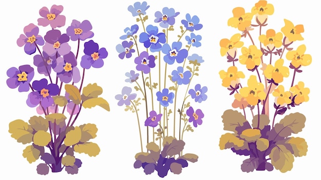 flowers that are painted in blue and yellow