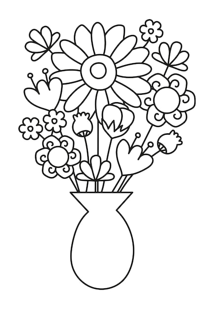 Flowers in a vase vector illustration