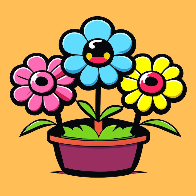 flowers vector illustration cartoon