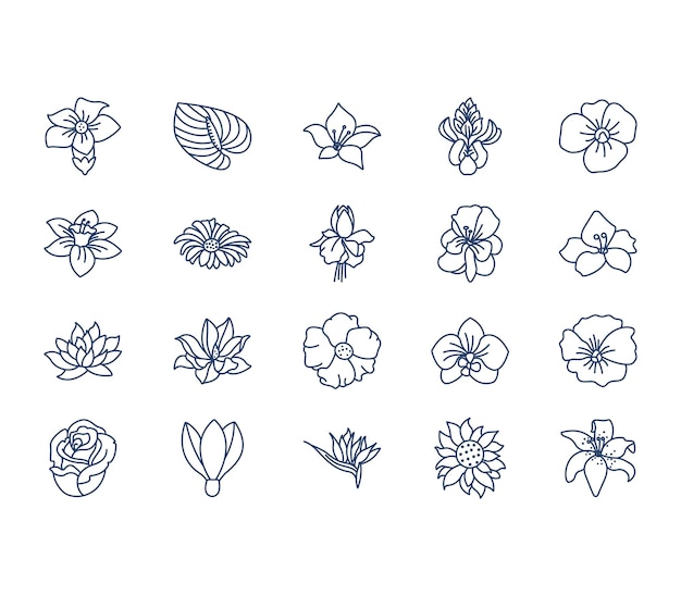 Flowers vector set