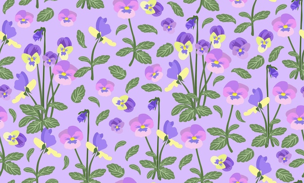 flowers violet pansies pattern