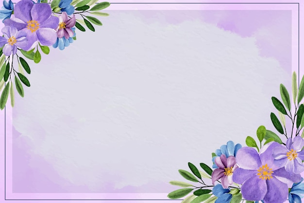 Flowers Watercolor frame.