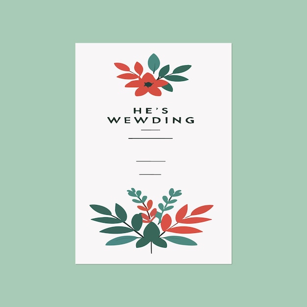 Vector flowers wedding invitation card template design