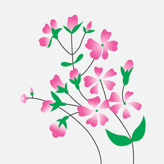 flowers with branches and leafs naturals Free Vector