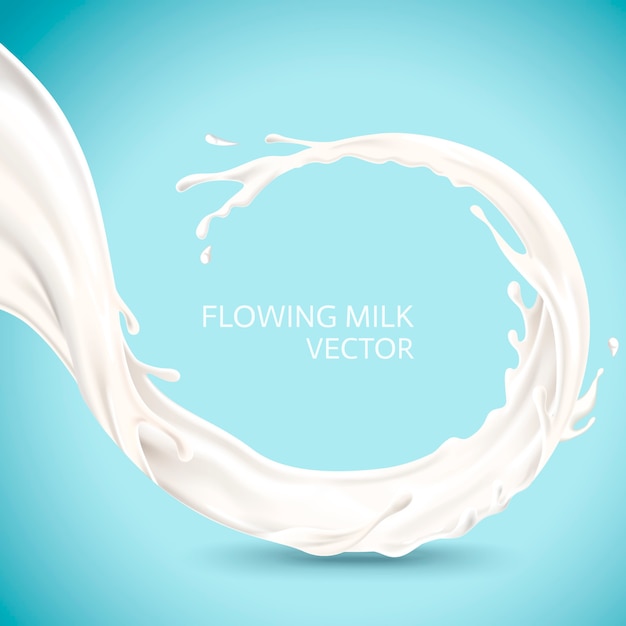 Flowing milk element illustration