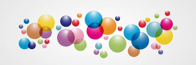 Vector flowing multicolored spheres vector illustration abstract background