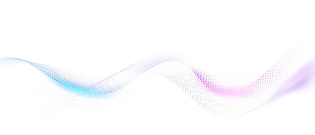 Vector flowing particles form waves a gradient light pattern modern technology background vector