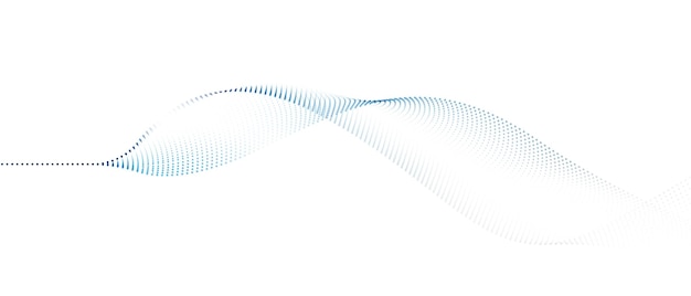 Vector flowing particles form waves a gradient light pattern modern technology background vector