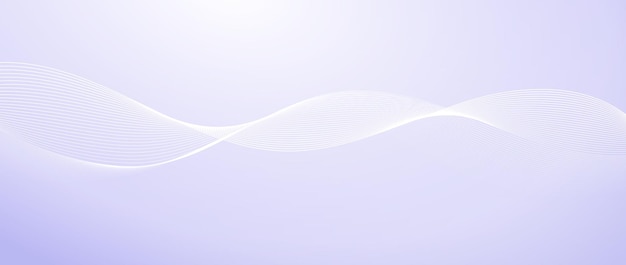 Flowing wave lines design Abstract smooth curved stripes template White fluid shape on light purple