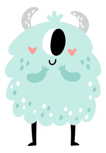 Fluffy fairytale creature Cute soft fantasy character