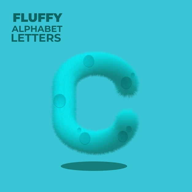 Fluffy Gradient English Alphabet Letter C