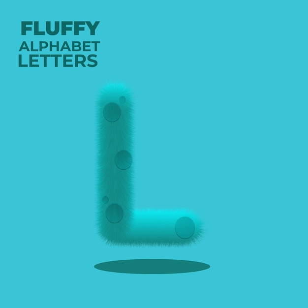 Fluffy Gradient English Alphabet Letter L