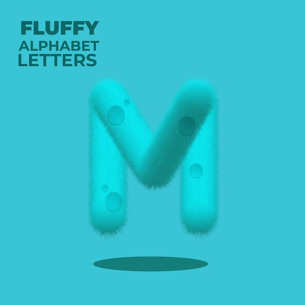 Fluffy Gradient English Alphabet Letter M