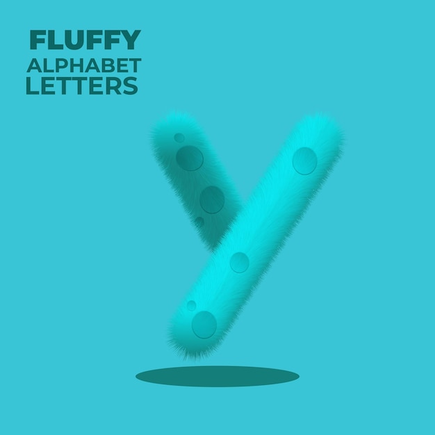 Fluffy Gradient English Alphabet Letter Y