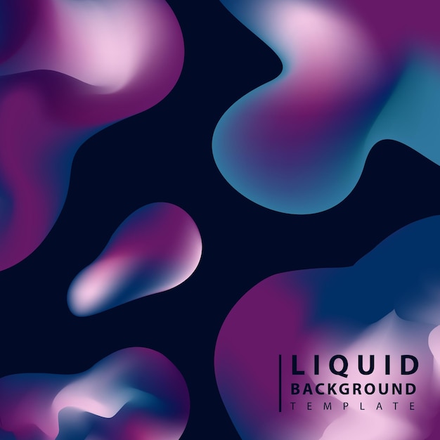 Vector fluid abstract background colorful liquid shape composition