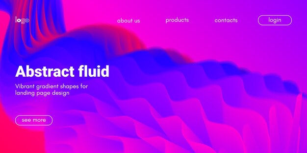 Fluid abstract background with colorful gradient liquid shape