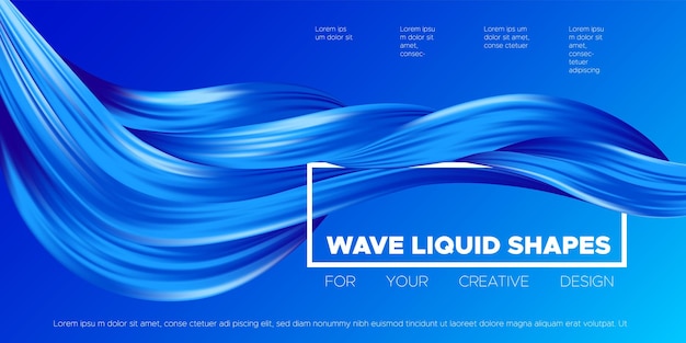 Fluid background with 3d wave liquid shape