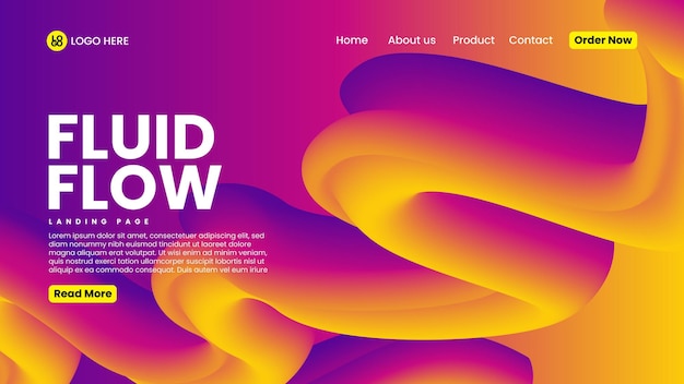 Fluid flow gradient color background banner template