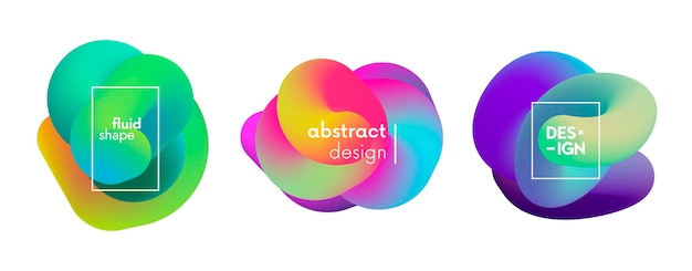 Fluid gradient mesh shapes. Abstract trendy web elements with title.