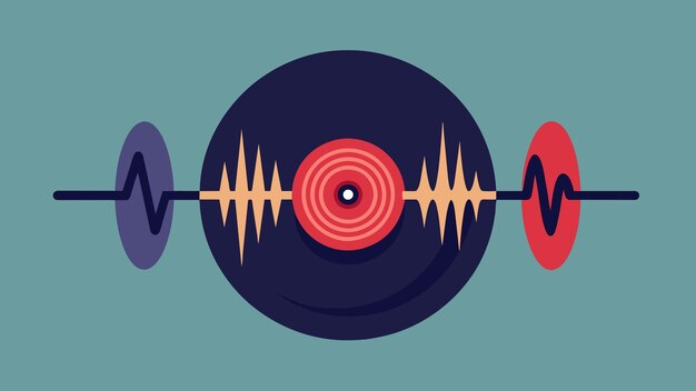 Vector the fluid lines of the waveform mimic the fluidity of a records sound capturing every subtle change