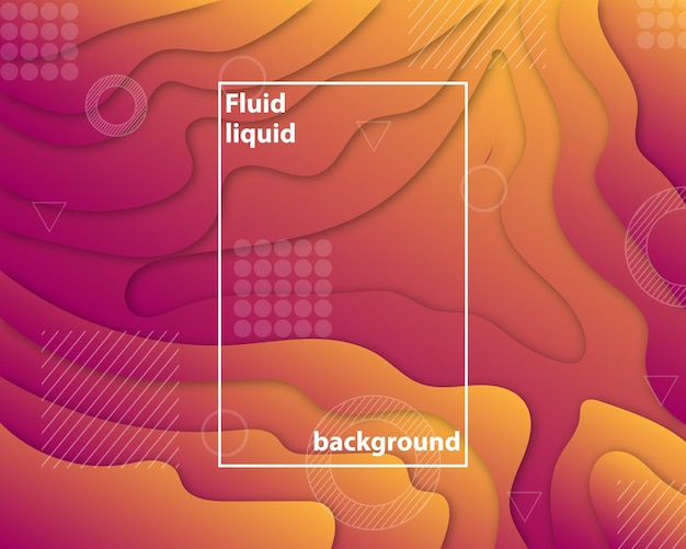 Fluid liquid background with abstract gradient shapes Premium Vector