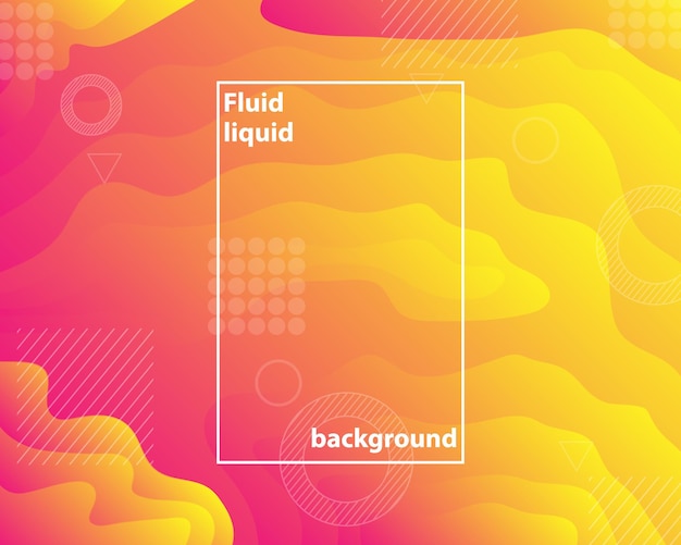 Fluid liquid background with abstract gradient shapes Premium Vector