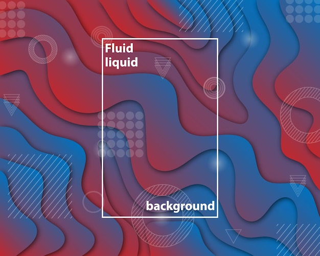 Fluid liquid background with abstract gradient shapes Premium Vector