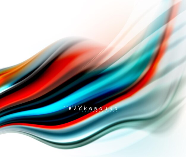 Fluid liquid mixing colors concept on light grey background wave and swirl curve flow line trendy abstract layout template for business presentation app wallpaper banner poster or wallpaper