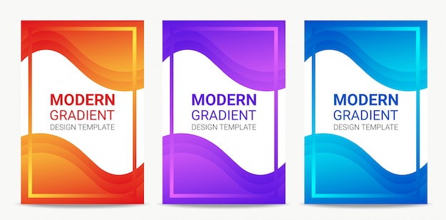 Fluid Modern gradient background design template set