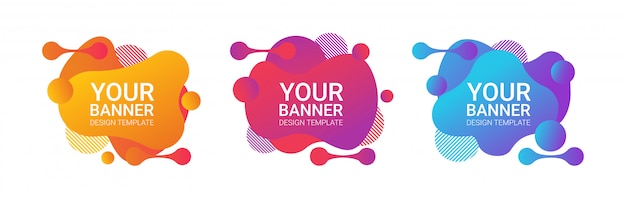 Fluid Modern gradient banner design template set