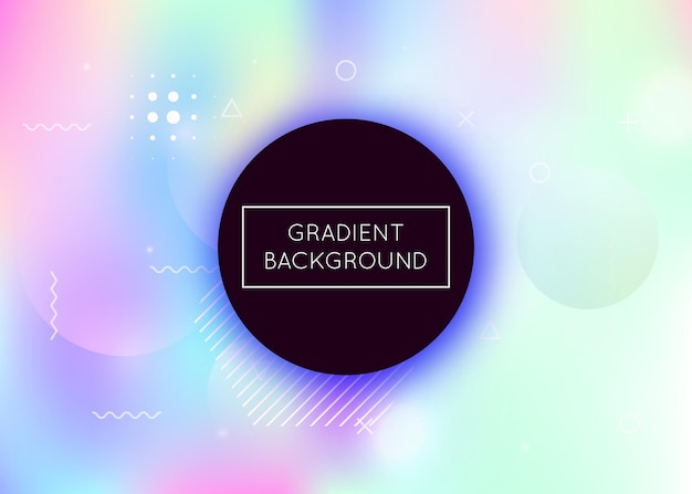 Fluid shapes background with liquid dynamic elements Holographic bauhaus gradient with memphis Graphic template for flyer ui magazine poster banner and app Iridescent fluid shapes background