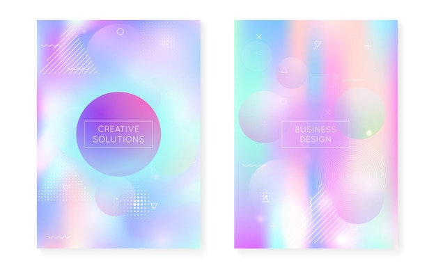 Fluid shapes cover with liquid dynamic background Holographic b