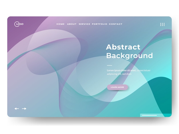 Fluid shapes landing page template