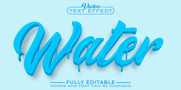 Fluid Water Vector Editable Text Effect Template