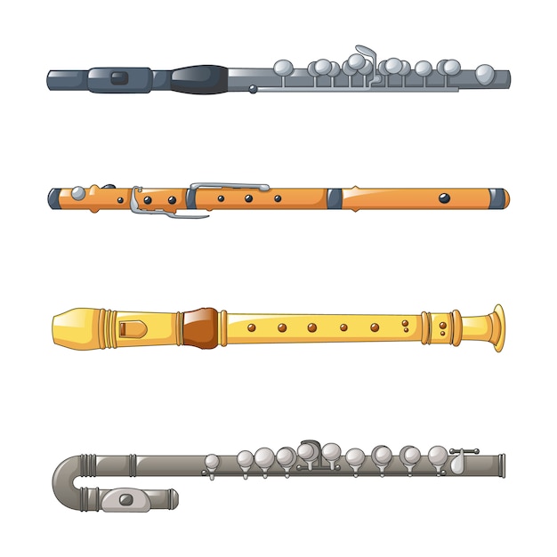 Vector flute icon set