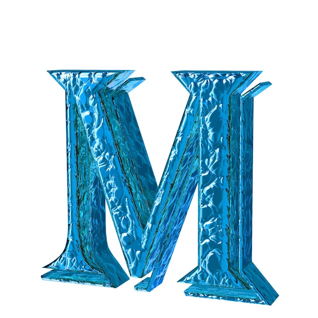 Vector fluted blue symbols right side view letter m