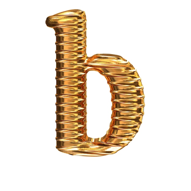 Fluted gold horizontally 3d letter b