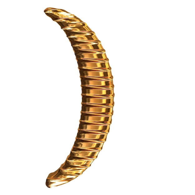 Fluted gold horizontally 3d symbol