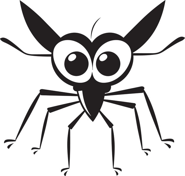 Vector fluttering fun cartoon mosquitos adventures