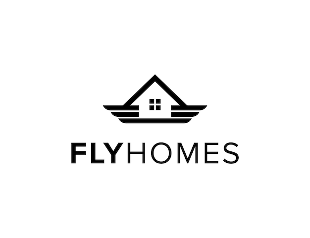 fly house simple modern logo design