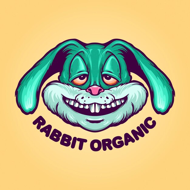 Fly Rabbit Organic Mascot logo