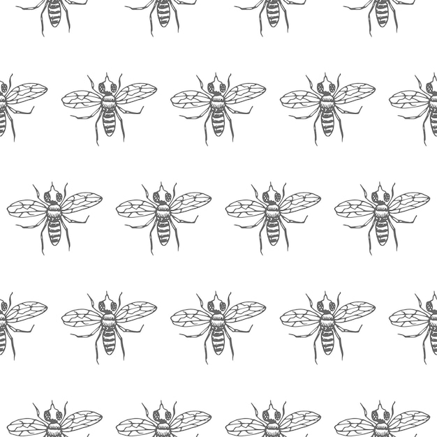 Fly seamless vector pattern