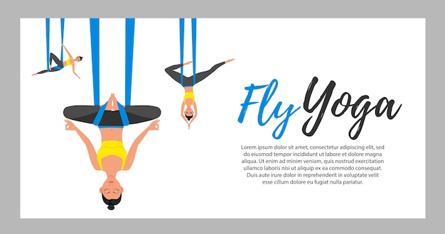 Fly Yoga concept illustration