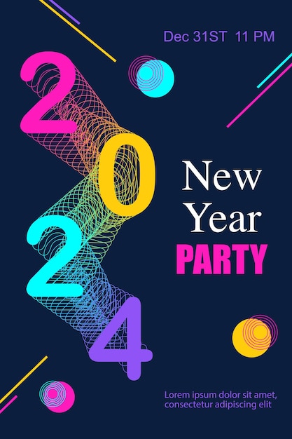 Vector flyer banner poster or invitation design new year celebration