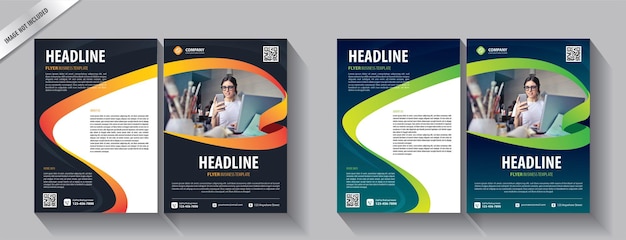 flyer brochure business template for annual report with modern idea