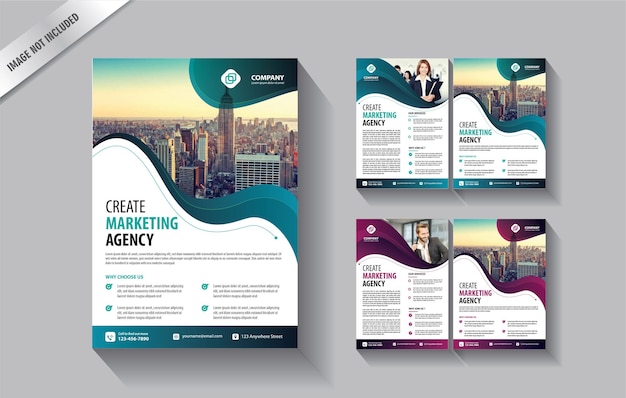 flyer brochure business template for annual report with modern idea